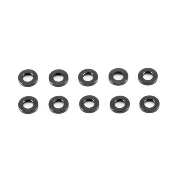 A006-10 Rondelle ALU 3x6x1.0mm (Black/10pcs)