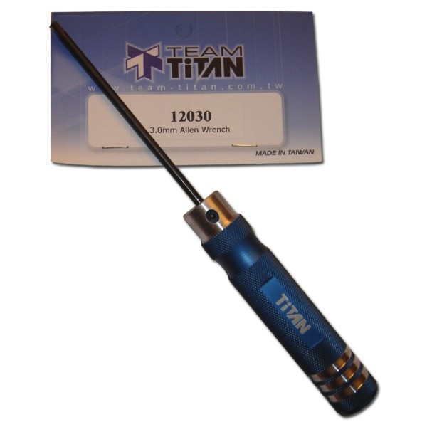 12030 Cles Allen 3,0mm a rotule sur manche bleu Titan