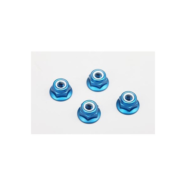 ZC-N4AFB Ecrous de roues nylstop 4mm bleu (4pcs)
